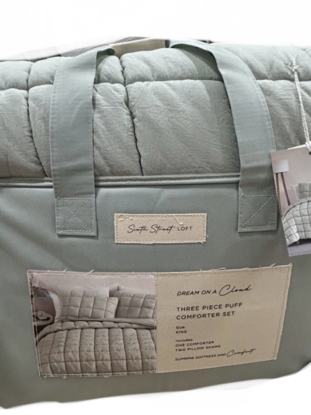 Sixth Street Loft Matcha Green 3 Piece King Comforter Set 104”x90”